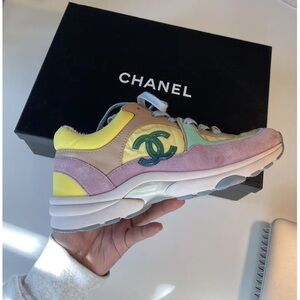 Chanel Suede and Lambskin Pastel Sneakers
